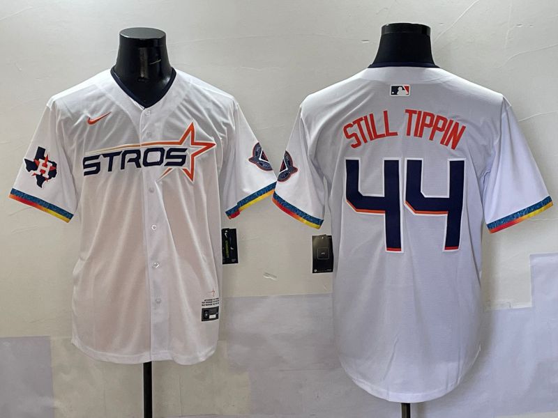 Men Houston Astros #44 Still Tippin White Four generations Joint Name 2025 Nike MLB Jersey style 35